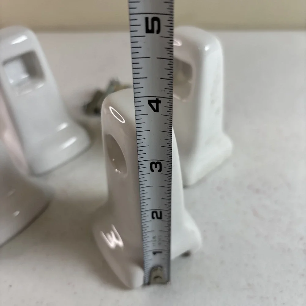 Vintage Mid Century White Porcelain Toilet Paper Towel Holders Lot Of 4 Ends